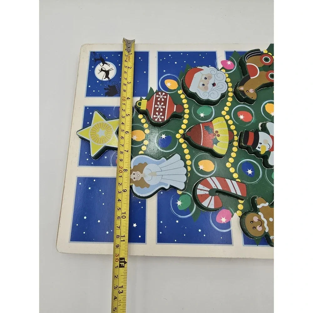 2 Melissa & Doug Chunky Puzzle Christmas Tree Santa Reindeer Preschool Wooden